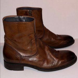 Adam Derrick To Boot New York Chocolate brown ombré Captoe leather boots size 8
